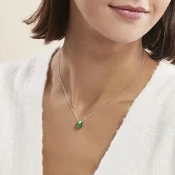 Histoire D'Or Collier Alvena Argent Blanc Rhodié Malachite Vert -Boucles d'oreilles Bracelet Soldes FACFBAV007 model0