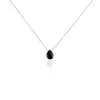 Histoire D'Or Collier Alvena Argent Blanc Rhodié Agate Noir