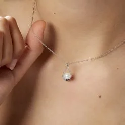 Histoire D'Or Collier Loren Argent Blanc Perle De Culture -Boucles d'oreilles Bracelet Soldes FACFBU2005 model1