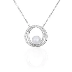 Histoire D'Or Collier Laury Argent Blanc Perle De Culture Et Oxyde De Zirconium