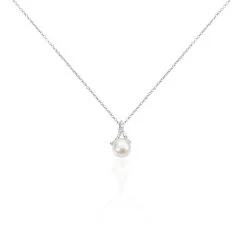 Histoire D'Or Collier Albine Argent Blanc Perle De Culture Et Oxyde De Zirconium