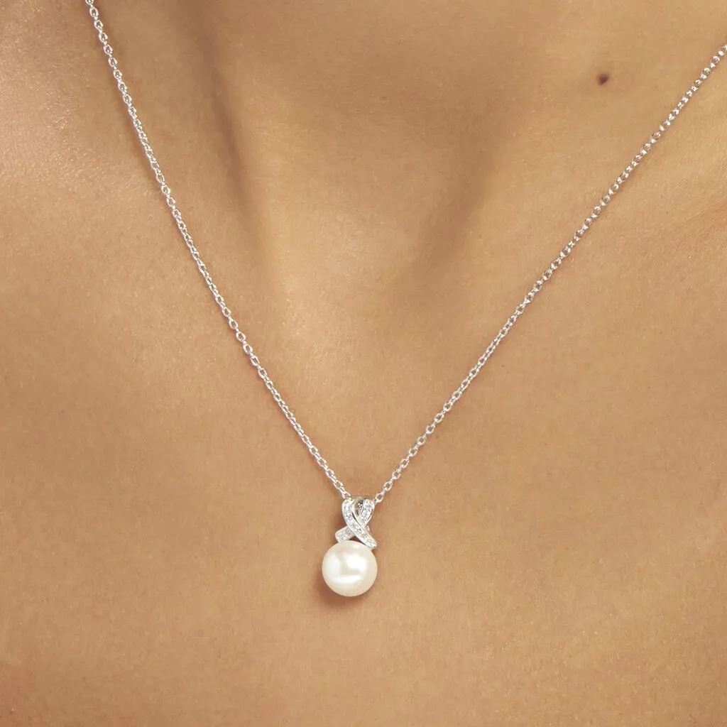 Histoire D'Or Collier Sathine Argent Blanc Perle De Culture Et Oxyde De Zirconium 6 Histoire D'Or Collier Sathine Argent Blanc Perle De Culture Et Oxyde De Zirconium – Image 4