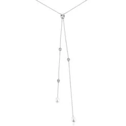 Histoire D'Or Collier De Dos Indigo Argent Perle De Culture Oxyde