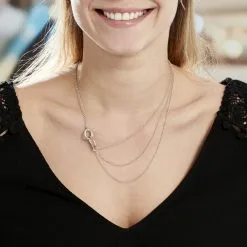 Histoire D'Or Collier Abassia Argent Blanc -Boucles d'oreilles Bracelet Soldes FACFBW015B model0