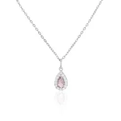 Histoire D'Or Collier Tania Argent Blanc Pierre De Synthese Et Oxyde De Zirconium