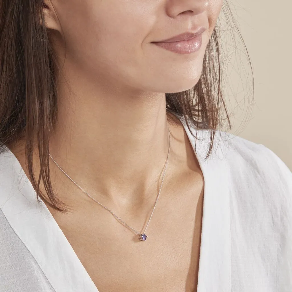 Histoire D'Or Collier Dwight Argent Blanc Oxyde De Zirconium Violet 5 Histoire D'Or Collier Dwight Argent Blanc Oxyde De Zirconium Violet – Image 3