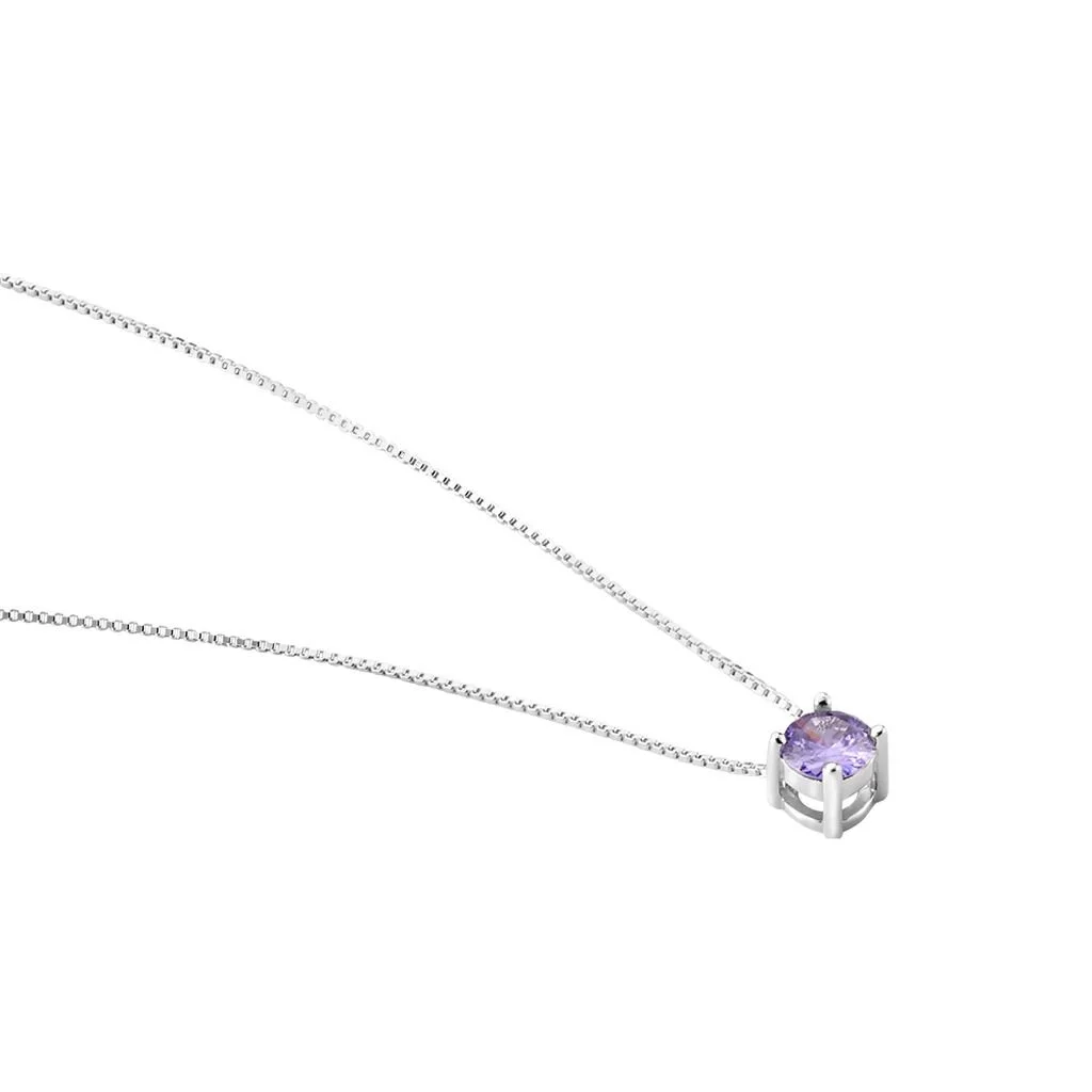 Histoire D'Or Collier Dwight Argent Blanc Oxyde De Zirconium Violet 4 Histoire D'Or Collier Dwight Argent Blanc Oxyde De Zirconium Violet – Image 2