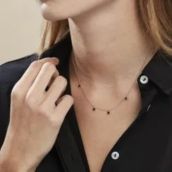 Histoire D'Or Collier Callias Argent Blanc Oxyde De Zirconium Noir -Boucles d'oreilles Bracelet Soldes FACFBZN092 model0