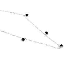 Histoire D'Or Collier Callias Argent Blanc Oxyde De Zirconium Noir -Boucles d'oreilles Bracelet Soldes FACFBZN092 view1