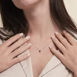 Histoire D'Or Collier Lylwenn Argent Blanc Oxyde De Zirconium Noir -Boucles d'oreilles Bracelet Soldes FACFBZN093 model1