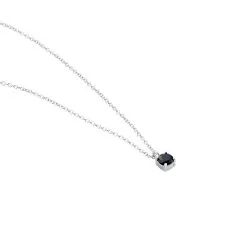 Histoire D'Or Collier Lylwenn Argent Blanc Oxyde De Zirconium Noir -Boucles d'oreilles Bracelet Soldes FACFBZN093 view1