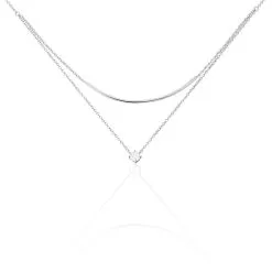 Histoire D'Or Collier Ruth Argent Blanc Oxyde De Zirconium