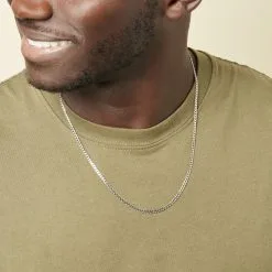 Histoire D'Or Chaîne Casper Maille Gourmette Argent Blanc -Boucles d'oreilles Bracelet Soldes FACHBW0291 model2