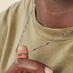 Histoire D'Or Chaîne Anilo Maille Alternée Argent Blanc -Boucles d'oreilles Bracelet Soldes FACHBW0348 model2