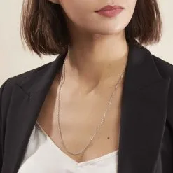 Histoire D'Or Chaîne Claudine Maille Forçat Argent Blanc -Boucles d'oreilles Bracelet Soldes FACMBW0351 model0