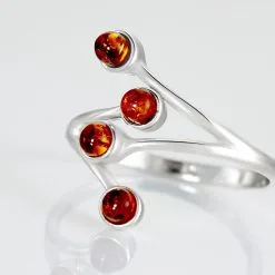 Histoire D'Or Bague Argent Blanc Accorus Ambre -Boucles d'oreilles Bracelet Soldes FADFBIY173 view3