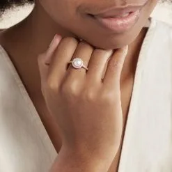 Histoire D'Or Bague Olivia Argent Rose Perle De Culture Et Oxyde De Zirconium -Boucles d'oreilles Bracelet Soldes FADFBU2163 model1