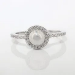 Histoire D'Or Bague Argent Blanc Suada Perle De Culture Oxyde De Zirconium -Boucles d'oreilles Bracelet Soldes FADFBU2171 view3