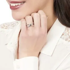 Histoire D'Or Bague Krystel Argent Blanc -Boucles d'oreilles Bracelet Soldes FADFBW0683 model0