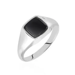 Histoire D'Or Chevalière Renelia Argent Blanc Blanc Onyx