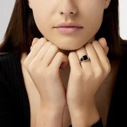 Histoire D'Or Chevalière Renelia Argent Blanc Blanc Onyx 12 Histoire D'Or Chevalière Renelia Argent Blanc Blanc Onyx -Boucles d'oreilles Bracelet Soldes FADFBXN060 model0