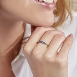 Histoire D'Or Bague Karrie Argent Blanc Oxyde De Zirconium -Boucles d'oreilles Bracelet Soldes FADFBZB195 model1