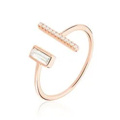 Histoire D'Or Bague Tea Argent Blanc Rose Oxyde De Zirconium