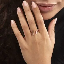 Histoire D'Or Bague Tea Argent Blanc Rose Oxyde De Zirconium -Boucles d'oreilles Bracelet Soldes FADFBZW1EN model1