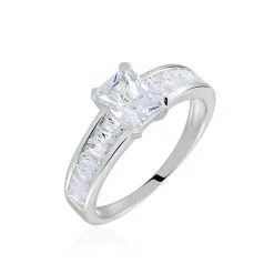 Histoire D'Or Bague Solitaire Aronn Argent Blanc Oxyde De Zirconium