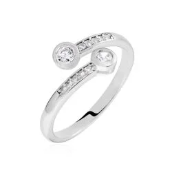 Histoire D'Or Bague Mechte Argent Oxydes De Zirconium
