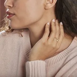 Histoire D'Or Bague Ajustable Lettice Plaqué Or Jaune Oxyde De Zirconium -Boucles d'oreilles Bracelet Soldes FADFJW0227 model0