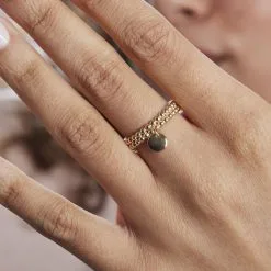 Histoire D'Or Bague Ajustable Lettice Plaqué Or Jaune Oxyde De Zirconium -Boucles d'oreilles Bracelet Soldes FADFJW0227 model1