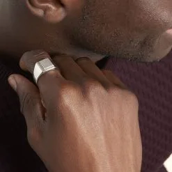 Histoire D'Or Chevalière Cillian Argent Blanc 10 Histoire D'Or Chevalière Cillian Argent Blanc -Boucles d'oreilles Bracelet Soldes FAHFBW0132 model0