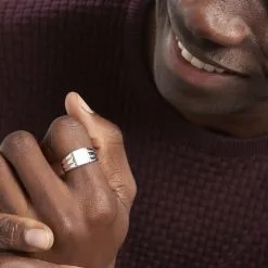 Histoire D'Or Chevalière Pierrik Argent Blanc -Boucles d'oreilles Bracelet Soldes FAHFBW0133 model1