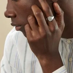 Histoire D'Or Chevalière Karl Argent Blanc -Boucles d'oreilles Bracelet Soldes FAHFBW0134 model0