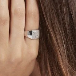 Histoire D'Or Chevaliere Argent Gringoire Carree 13 Histoire D'Or Chevaliere Argent Gringoire Carree -Boucles d'oreilles Bracelet Soldes FAHFBW0141 model1