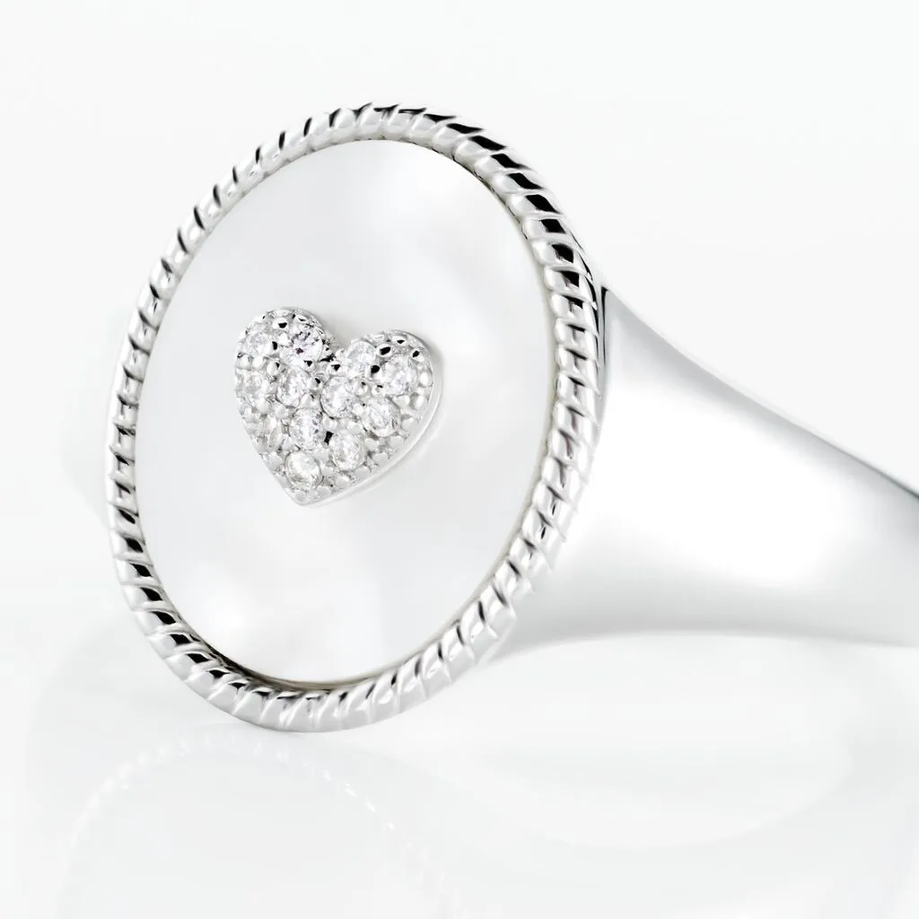 Histoire D'Or Chevalière Aracely Argent Blanc Nacre Oxyde De Zirconium 6 Histoire D'Or Chevalière Aracely Argent Blanc Nacre Oxyde De Zirconium – Image 4