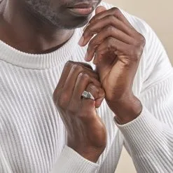 Histoire D'Or Chevalière Manny Argent Blanc -Boucles d'oreilles Bracelet Soldes FAHHAW0144 model0