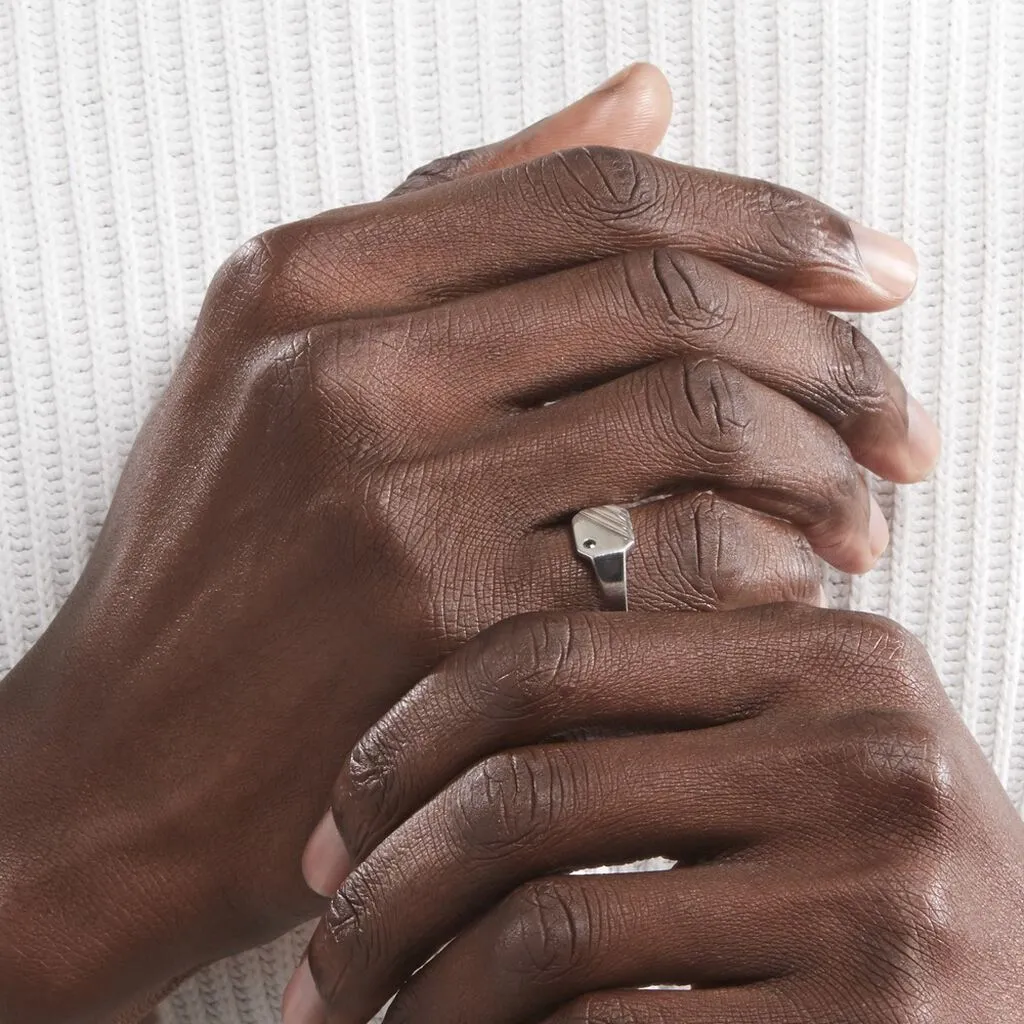 Histoire D'Or Chevalière Kaden Argent Blanc Oxyde De Zirconium Noir 8 Histoire D'Or Chevalière Kaden Argent Blanc Oxyde De Zirconium Noir – Image 6