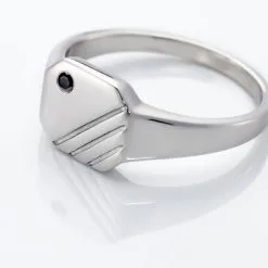 Histoire D'Or Chevalière Kaden Argent Blanc Oxyde De Zirconium Noir 11 Histoire D'Or Chevalière Kaden Argent Blanc Oxyde De Zirconium Noir -Boucles d'oreilles Bracelet Soldes FAHHAZN001 view3