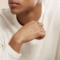 Histoire D'Or Chevalière Melvin Argent Blanc -Boucles d'oreilles Bracelet Soldes FAHHBW0355 model0