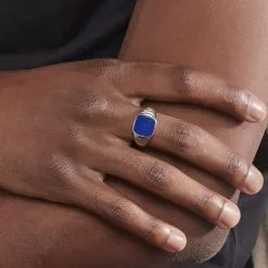 Histoire D'Or Chevalière Argent Blanc Calisto Lapis Lazuli -Boucles d'oreilles Bracelet Soldes FAHHBXB001 model1