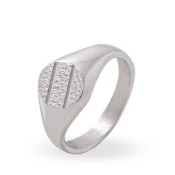 Histoire D'Or Chevalière Kety Argent Blanc