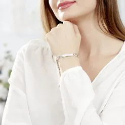 Histoire D'Or Bracelet Identité Casper Maille Gourmette Argent Blanc -Boucles d'oreilles Bracelet Soldes FAIFBW0145 model0