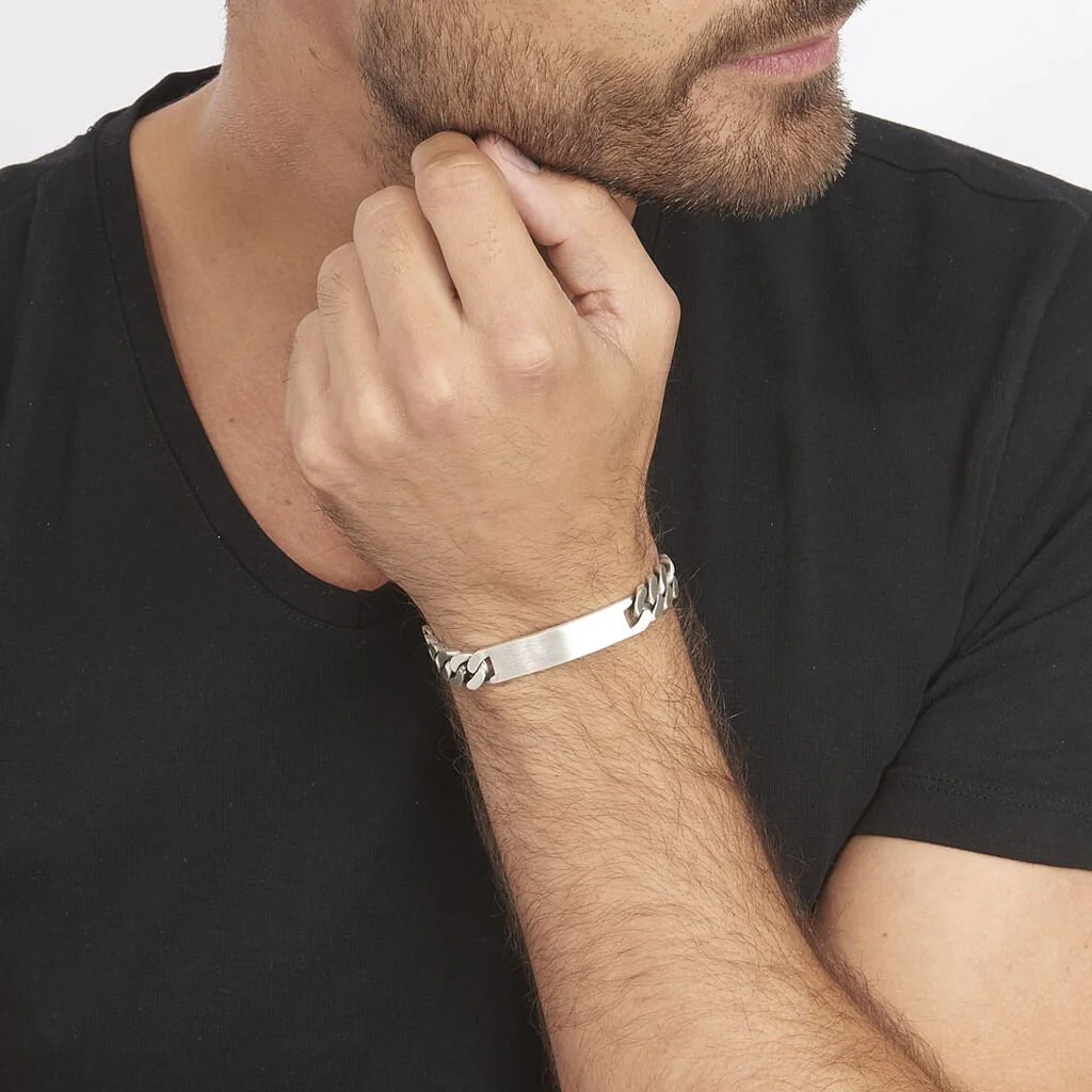 Histoire D'Or Bracelet Identité Casper Maille Gourmette Argent Blanc 6 Histoire D'Or Bracelet Identité Casper Maille Gourmette Argent Blanc – Image 4