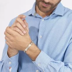 Histoire D'Or Bracelet Identité Vivian Maille Alternee 1/3 Argent Blanc -Boucles d'oreilles Bracelet Soldes FAIHBW0247 view3