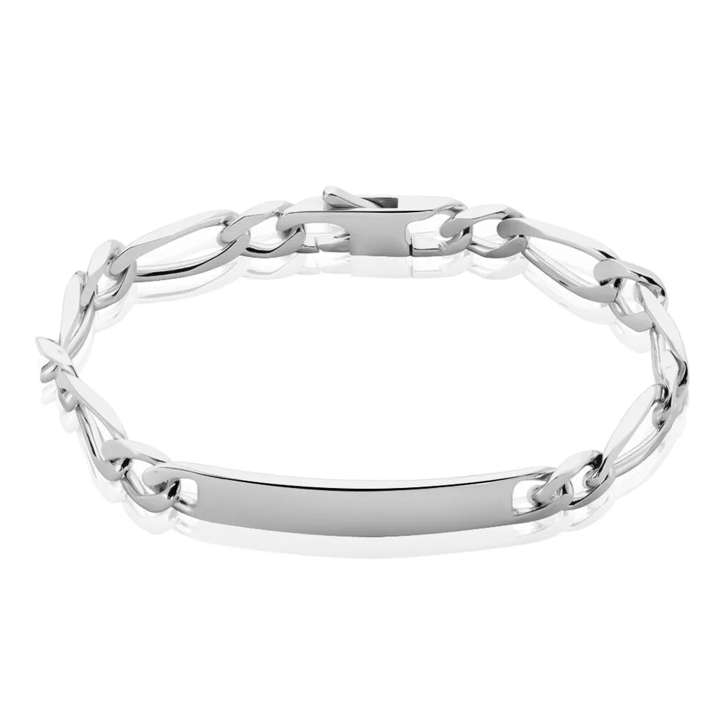 Histoire D'Or Bracelet Identité Anilo Maille Alternee 1/1 Argent Blanc 3 Histoire D'Or Bracelet Identité Anilo Maille Alternee 1/1 Argent Blanc