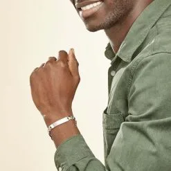 Histoire D'Or Bracelet Identité Argent Blanc Vivian 8 Histoire D'Or Bracelet Identité Argent Blanc Vivian -Boucles d'oreilles Bracelet Soldes FAIHBW0307 model0