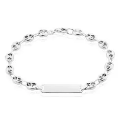 Histoire D'Or Bracelet Identite Argent Blanc Carrus