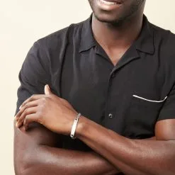 Histoire D'Or Bracelet Identité Casper Argent Gris -Boucles d'oreilles Bracelet Soldes FAIHGW0003 model2